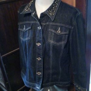 Ruby Rd denim 3/4 sleeve jacket